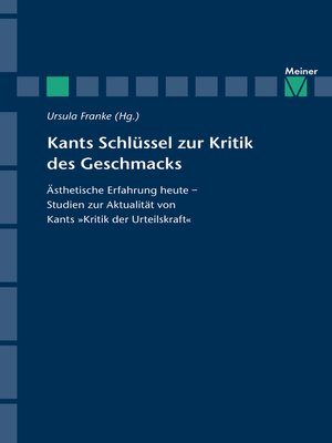 cover image of Kants Schlüssel zur Kritik des Geschmacks